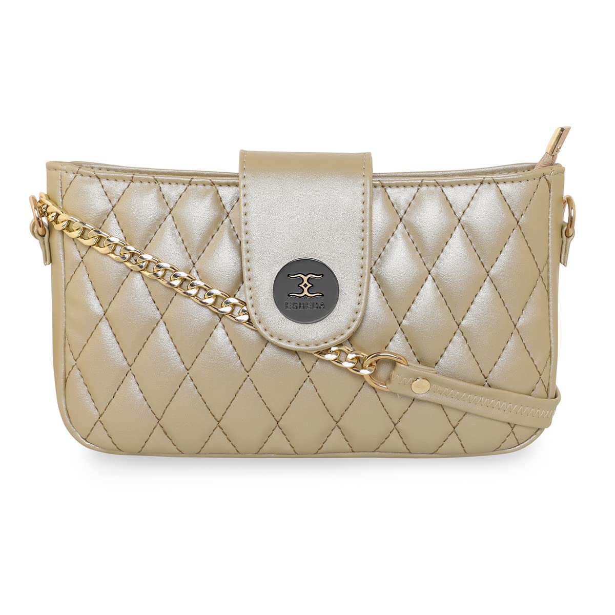 ESBEDA Gold Color quilted with Chain Strap For Women (B0BBRWZNDN) Amazon Price History, Amazon Price Tracker