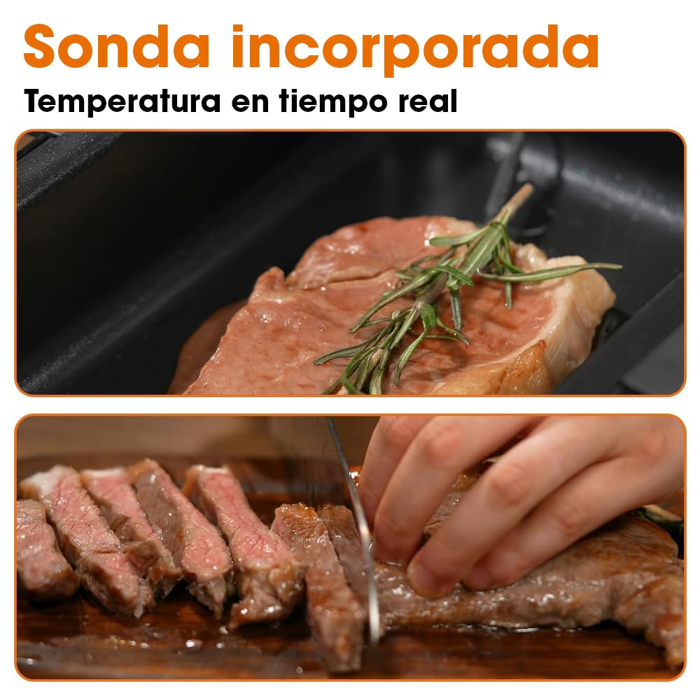 The Space Máquina para Cocinar al Vacío sin Bolsas | Neovide NSV100 Sella, Cocina Sous Vide y Marina todo en 1 con App de Control y Sonda Incorporada | Capacidad 3L, 46,7x26,3x20,8cm, 650W | Con sonda integrada, sabor preservado, forma y textura, ideal pa