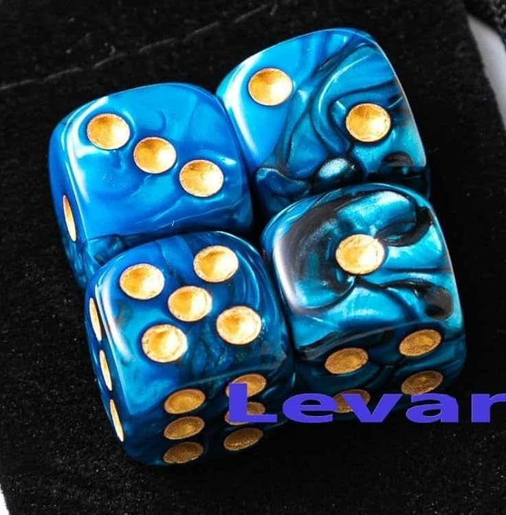 Amazon | Levarage 0033 サイコロ4個 ブルー マーブル 1.4cm四方 dice
