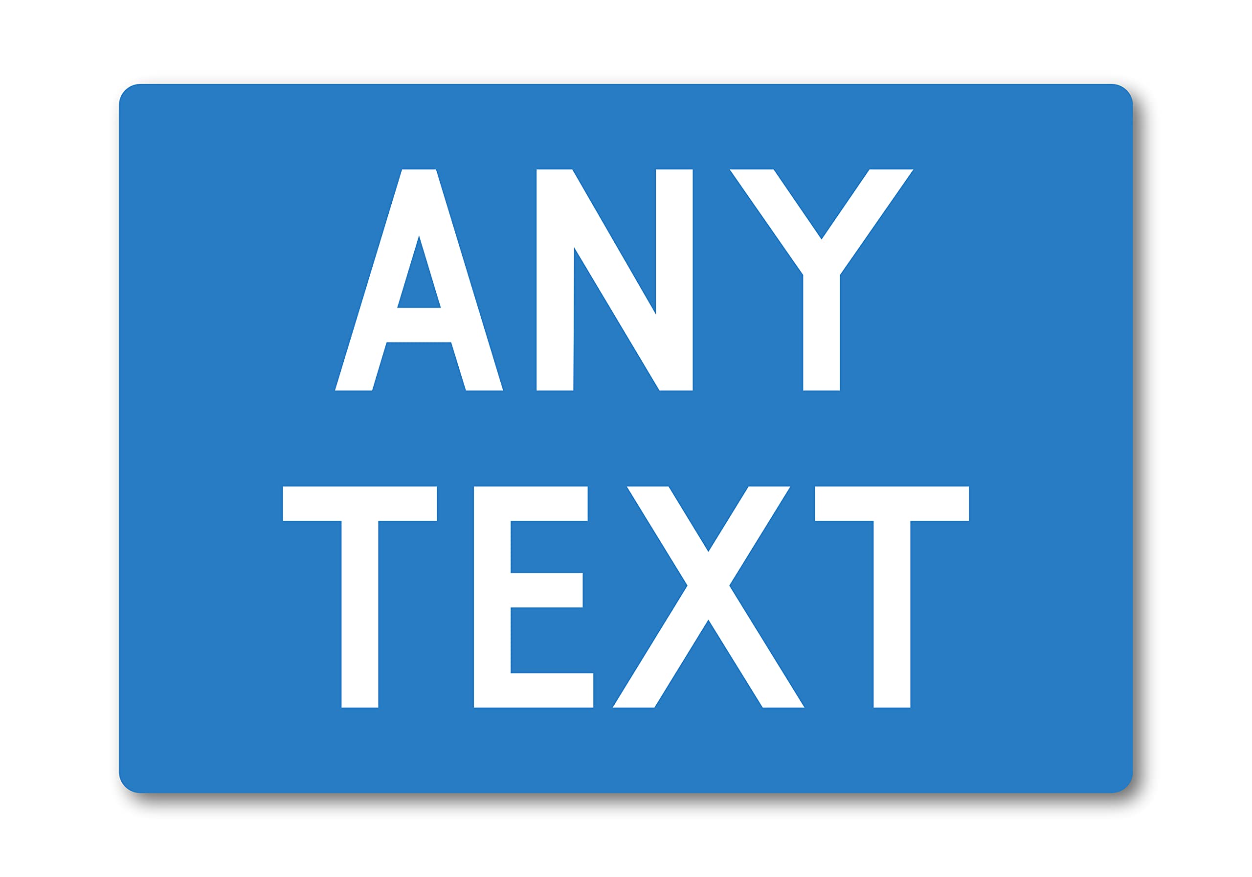 Personalised Any Text METAL Custom Sign Plaque. Indoors or Outdoors. 10 Colours, Various Sizes. Home Bar Man Cave Workshop Bedroom Address (A5 (197mm x 141mm), Blue)