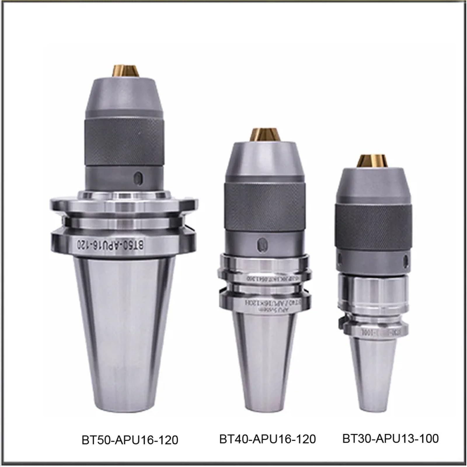 BT30 BT40 BT50 NT40 NT50 APU13 APU16 Mandrino a pinza Mandrino autoserrante for trapano Mandrino conico for trapano(SILVER,BT30-APU13-100L)
