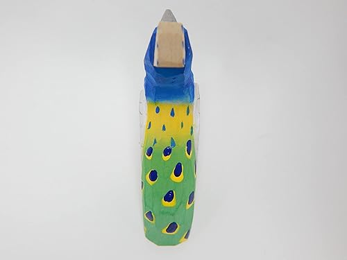 Miniatura 4 de Figura de pavo real, decoración del hogar, estatua de jardín de animales pequeños, pavo real, césped, tallado en madera, decoración para tartas en