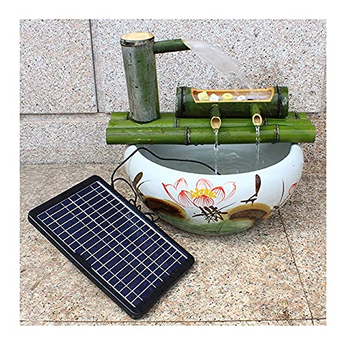 Pompe à eau solaire avec fontaine en bambou 12V pour filtration de bassin