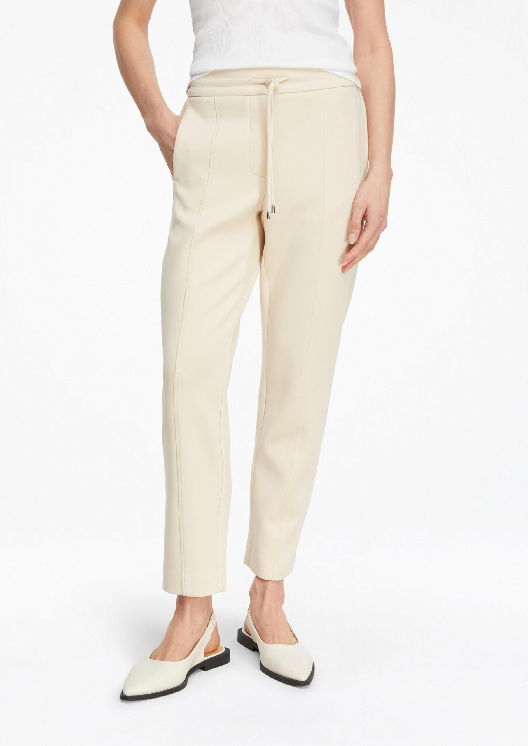 Comma Damen Hose Scuba-Jogpants mit Teilungsnähten