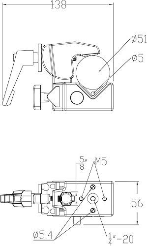 Miniatura 5 de Kupo Abrazadera Convi con mango ajustable - Negro (KG701511)