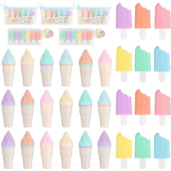 30 St ck Mini Textmarker SetLustige Leuchtstifte in Eist te & Eis-am-Stiel Textmarker Klein Macaron Farben Schnell Trocknend f r Schule Studium B ro Mitgebsel oder Gastgeschenk