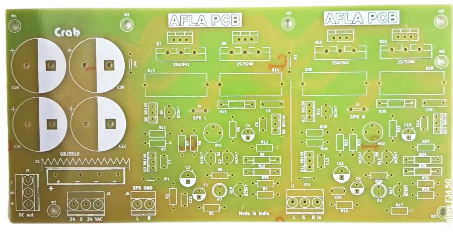 2SC5200 2SA1943 100w + 100 watt Stereo Amplifier Board with Power Supply - PCB only-image-24