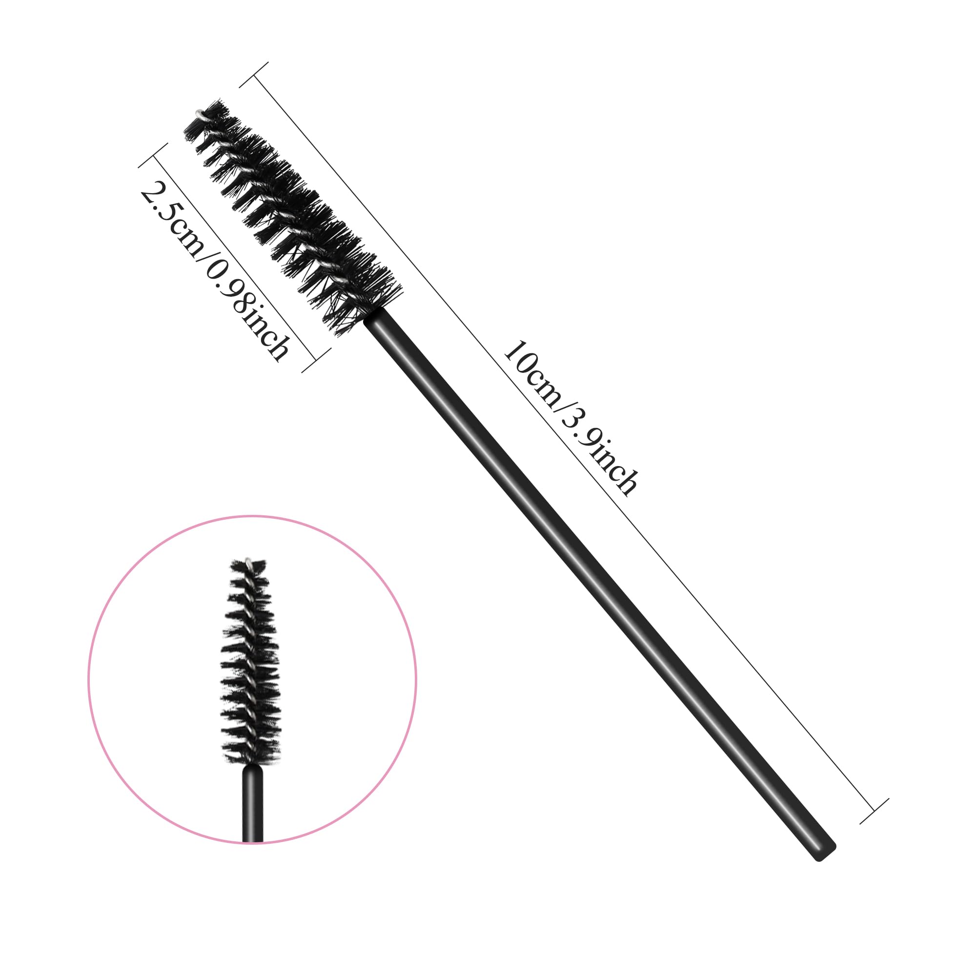 200 Pcs Brosse Cils Réutilisable et Lavable Goupillon Cils Micro Brosse pour Maquillage Extension Cil