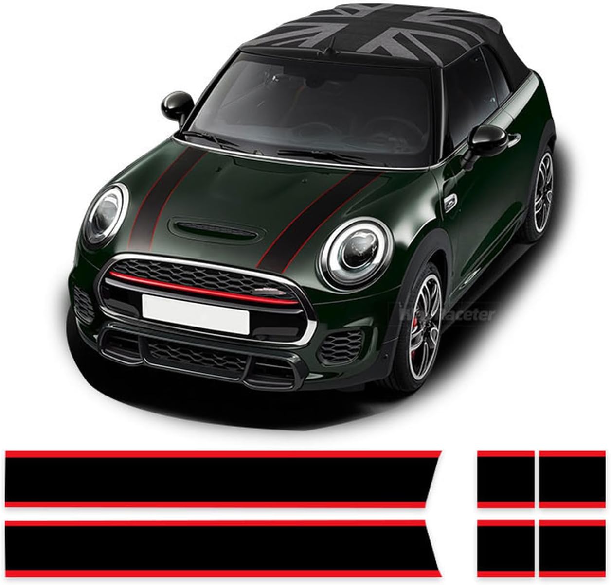 Motorhauben Aufkleber Für Mini Cooper F55 F56 - Vinyl Streifen Design