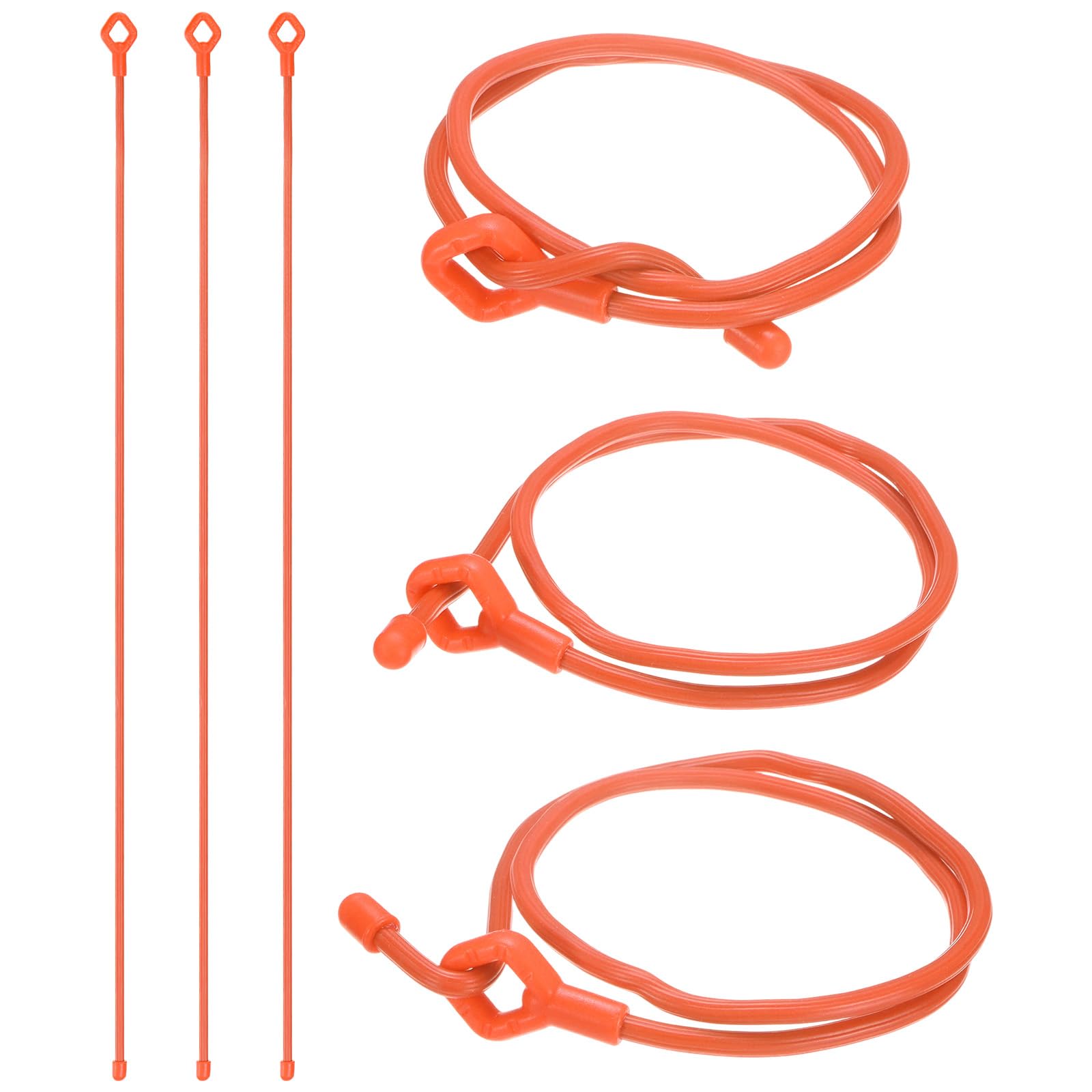 Attaches réglables pour plantes M METERXITY en silicone orange de 61 cm x6