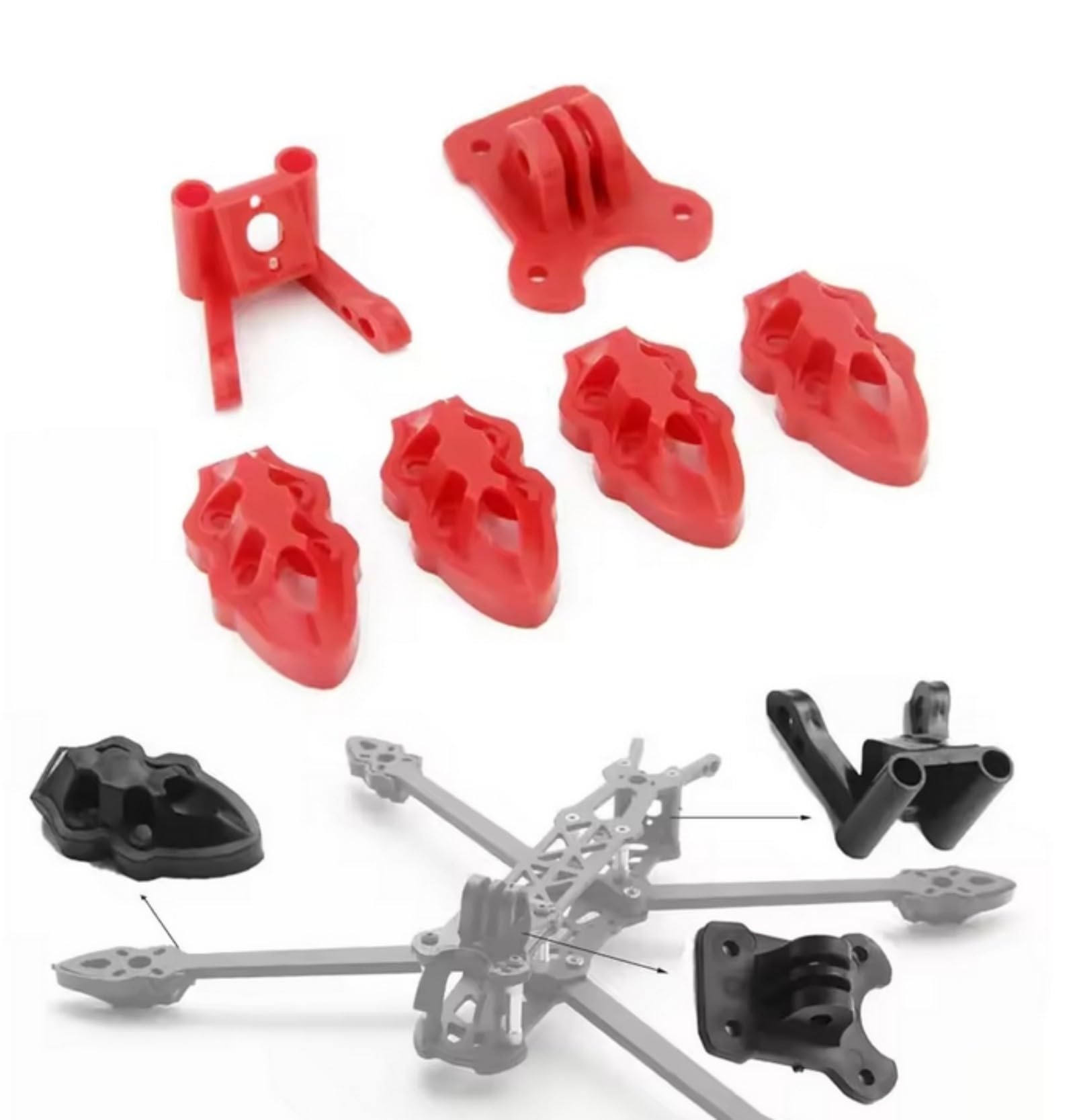 1pcs 3D Printed Printing TPU Parts Camera Mounting/Antenna/Motor Mounting Base for FPV Mark4 HD 5/6/7/8/9inch Drone Frame (blue)