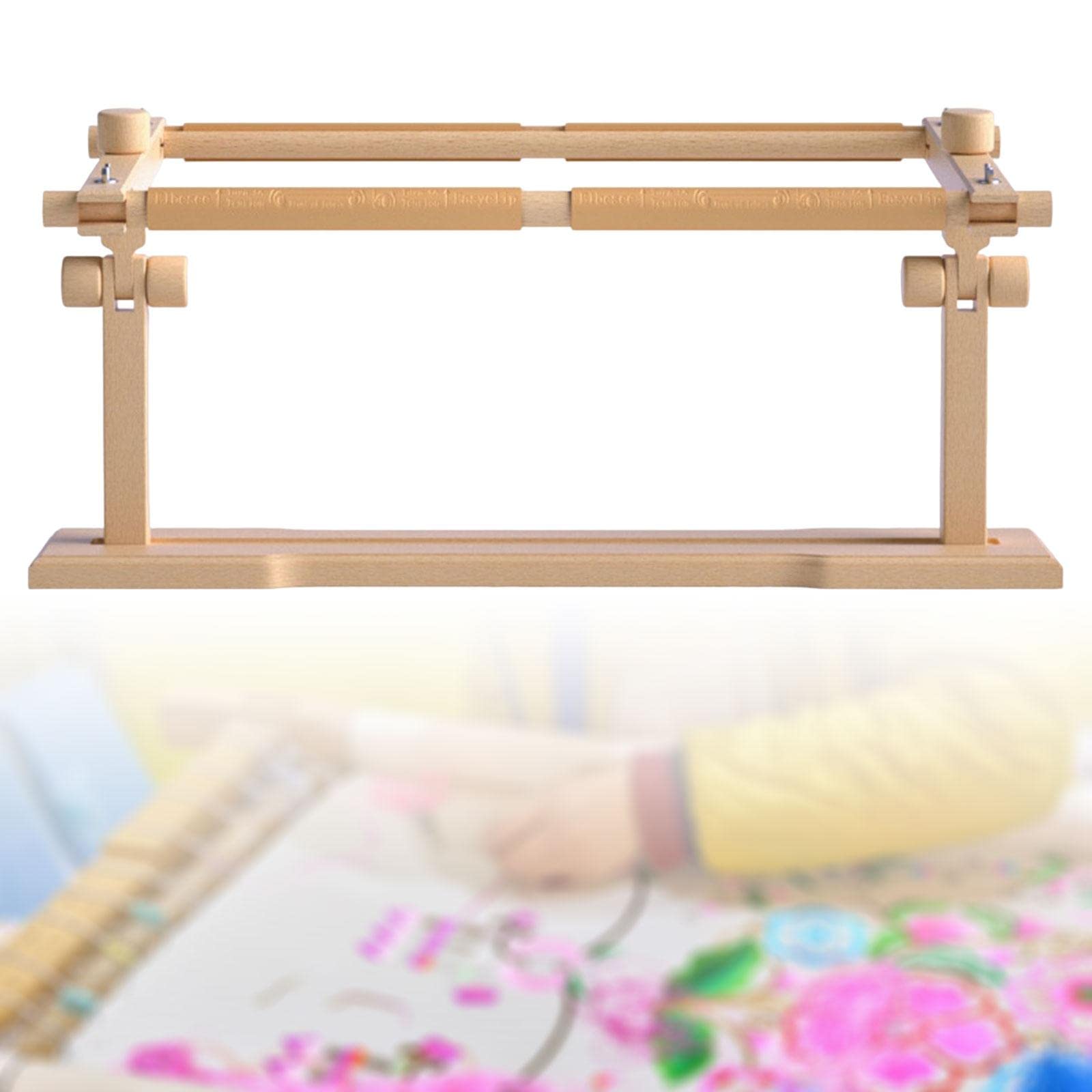 MYCENSE Needlework Table Hands Free Stand with Adjustable Frame, Made of Beech Wood, Tapestry Cross Stitch Embroidery Frame Holder, 54cmx30cm