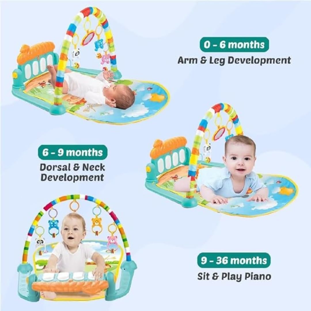 Cojuz Baby Play Gym Musical Piano Mat with Lights & Tunes - Newborn Activity Center 1