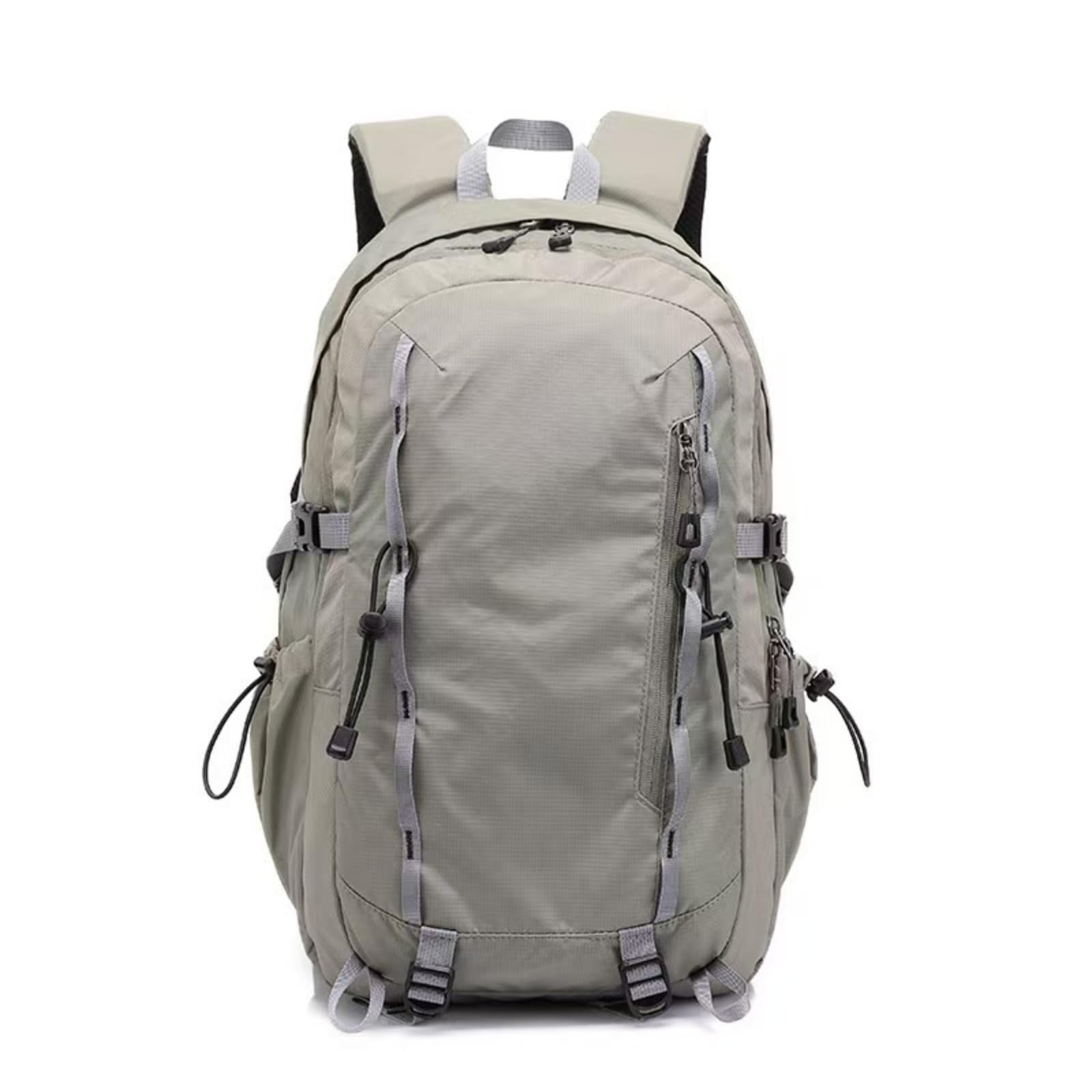 rockible Zaino da Trekking Zaino Escursionismo Zaino Montagna Zaino da Viaggio in Nylon E Poliestere con Spallacci Imbottiti Cinghia Pettorale Tasche Laterali, Array, Grigio-bianco