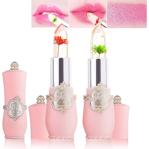 Color Changing Lipstick 7Pcs, Magic Crystal Flower Jelly Lip Gloss Makeup Set, Long Lasting Lip Balm Moisturizer PH Clear Temperature Lipsticks, Ideal Gifts For Sister Girls Girlfriend Women