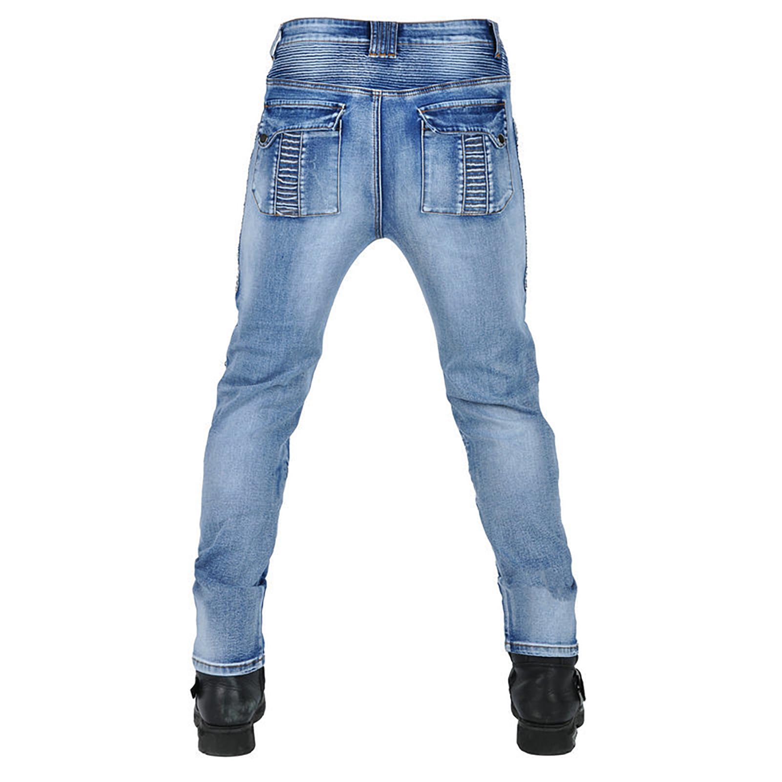 Jeans da Moto da Uomo con Protezioni Rimovibili per Ginocchia e Anche