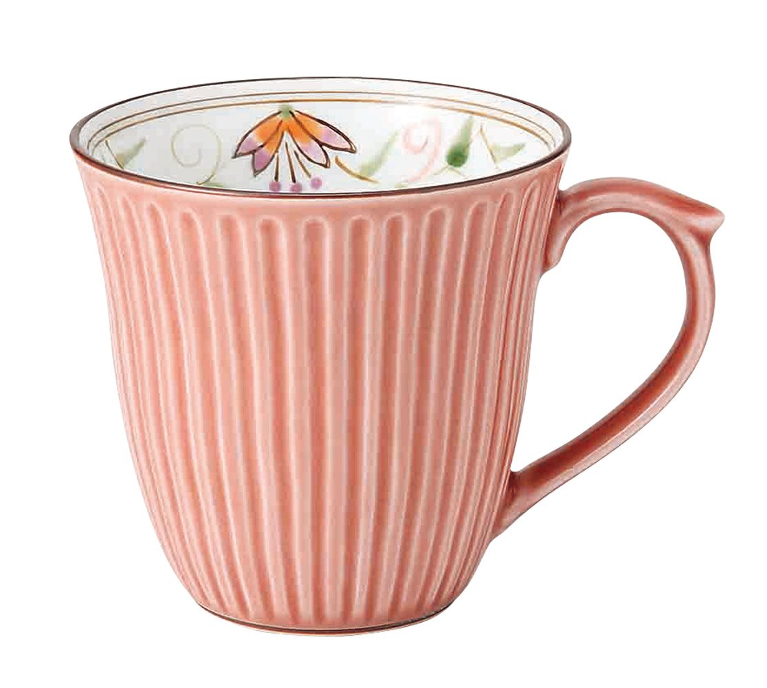 Hasami Ware Nishiki Pottery Mug Floral Pink Lightweight Porcelain Japan