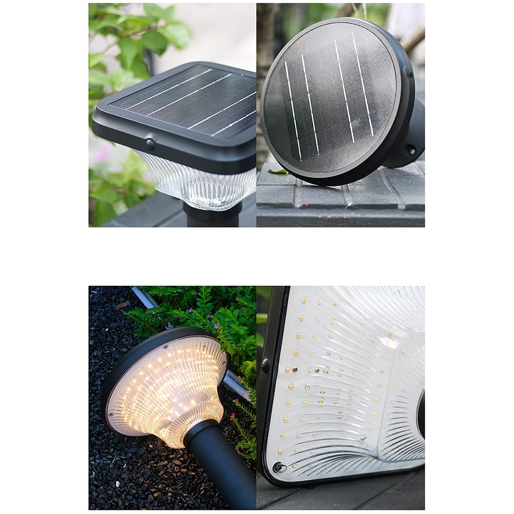 Lampy słupkowe na zewnątrz, światła ogrodowe oświetlenie tarasu światła solarne na zewnątrz z 3 trybami światła LED solarne światła słupkowe wodoodporne dekoracje ogrodowe na ogrodzenie ogrodowe patio drewniane słupki (kolor: ciepłe oświetlenie)