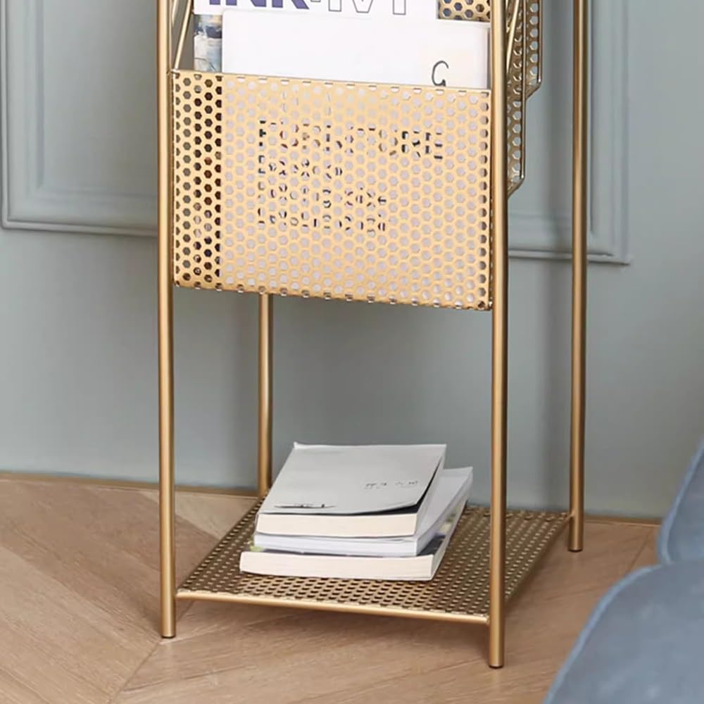 Portariviste e giornali da pavimento, in metallo, per libri e volantini, soluzione elegante per riporre giornali e riviste, per casa o ufficio
