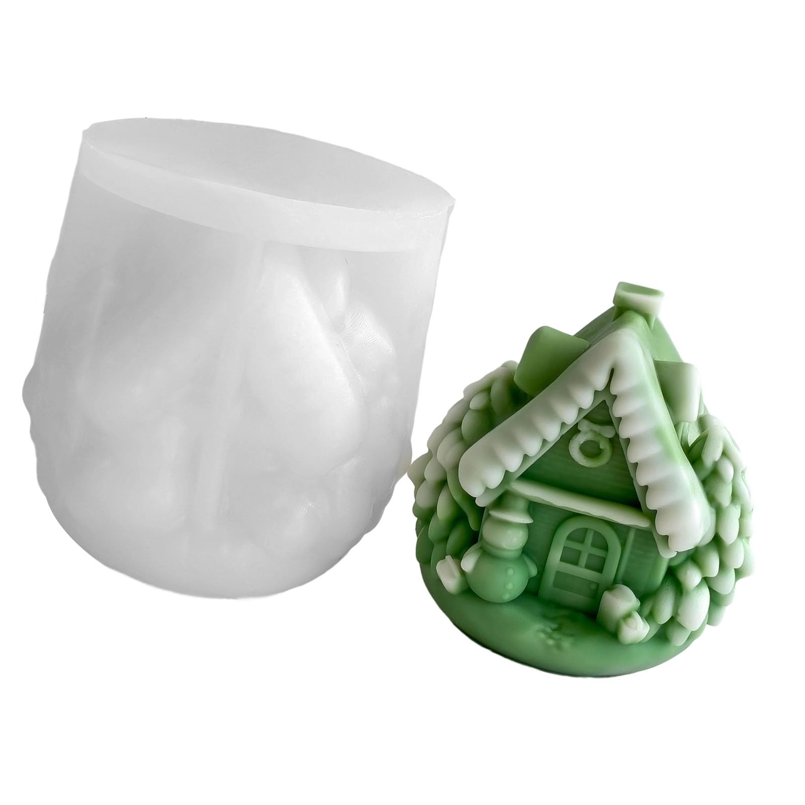 Buxuaaaa Silicone Molds Plasters Molds Epoxy Resin Christmas Houses Ornament Casting Silicone Christmas Houses