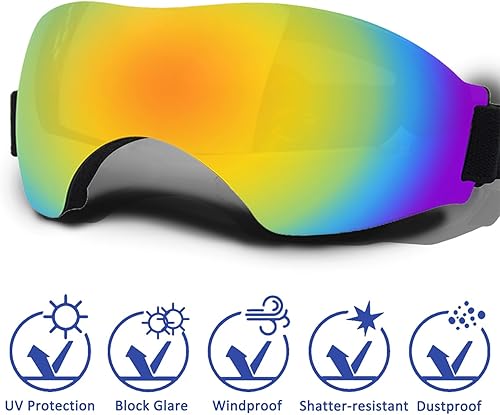 Miniatura 2 de Lentes de sol medianos para perros, con correa ajustable, protección UV, a prueba de victorias, para perros y cachorros, adecuados para perros