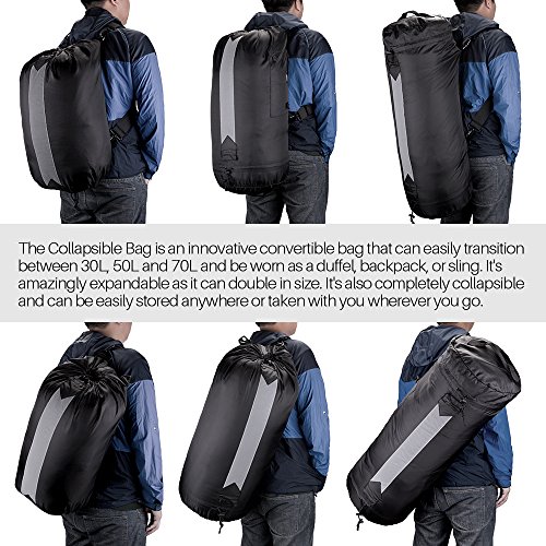 NEW LABS Ultralight Waterproof Portable Adjustable Travel Duffel Bag with Reflector for Outdoor Sports