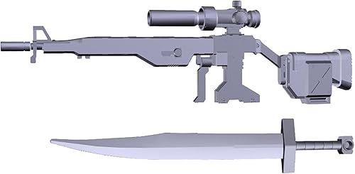 Bandai Hobby Builders Parts System Weapon Long Range Beam Rifle & Heat Saber Action Figure (1/144 Scale)