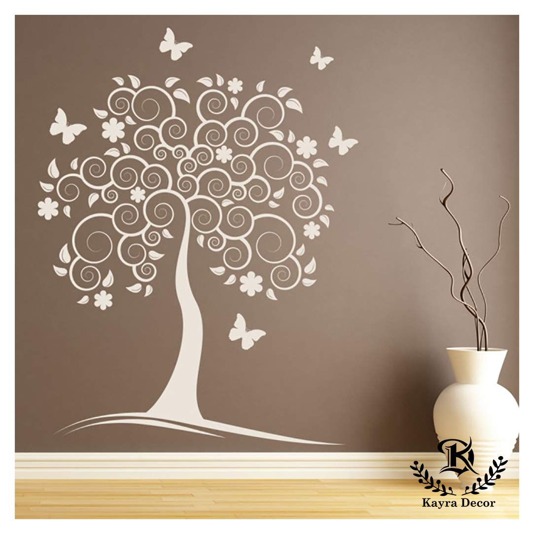 Kayra Decor Large Size Stunning Tree Wall Design Stencils for Wall Painting and Home Wall Decoration – Suitable for Room Decor and Craft (46" x 57" Inch) (KHSNT420)