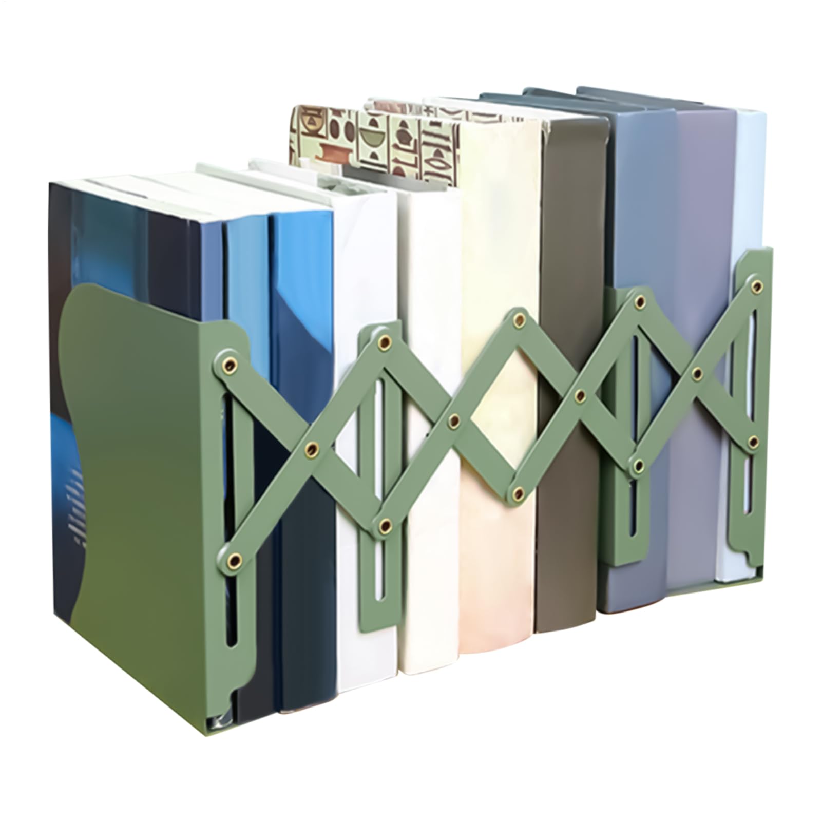 dzqad Book Ends for Shelves - Expandable Heavy Duty Book Ends - Non-Slip Dividers Metal Stand for Library Classroom Kitchen Cookbooks Desktop Record