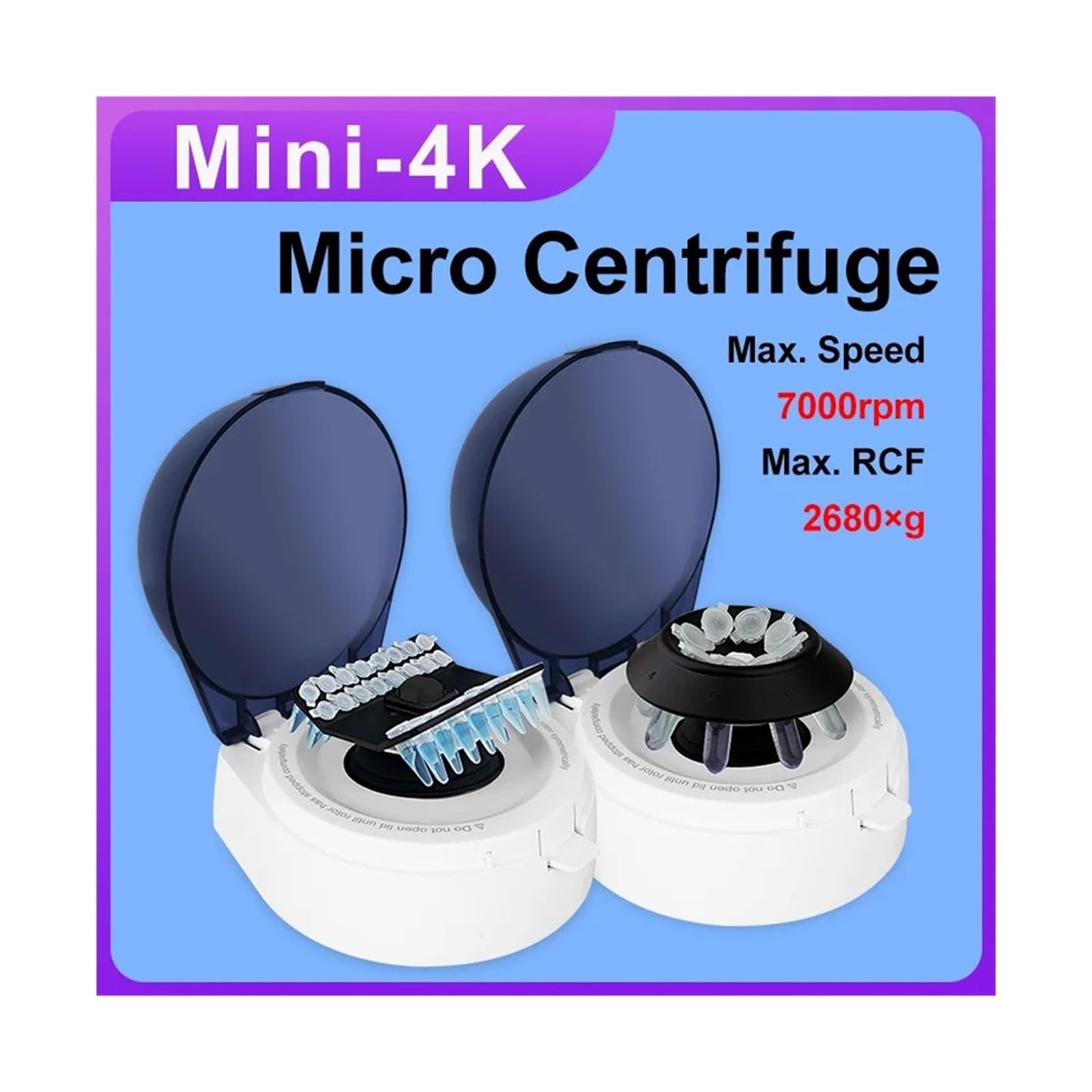 Centrífuga PCR eléctrica Mini-4K, minicentrífuga de sobremesa 7000 rpm for plasma sanguíneo, for tubo centrífuga 2 ml para laboratorio, para la investigación