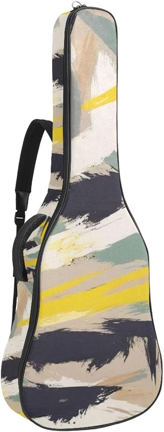 Abstract Art Guitar Bag 40 41 42 In 2 Pockets Guitar Case Waterproof Guitar Case Resistent Oxford Cloth 0.4 In Extra Thick Sponge Padded for Acoustic Guitar
