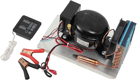 BD25HC DC 12-24V Refrigerator Air Compressor, With Solar Temperature Controller Low Back Pressure for bldc Unit, For Marine Automotive Camping Fridge Cooling