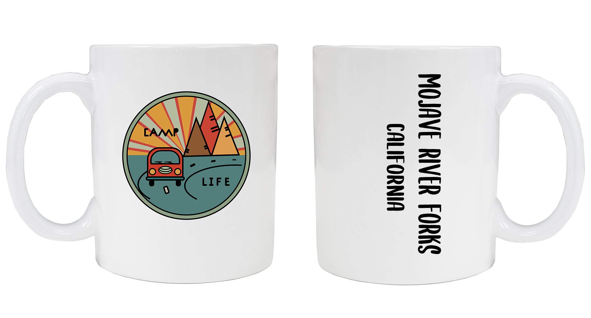 R and R Imports Mojave River Forks California Souvenir Camp Life 8 oz Coffee Mug 2-Pack (White).