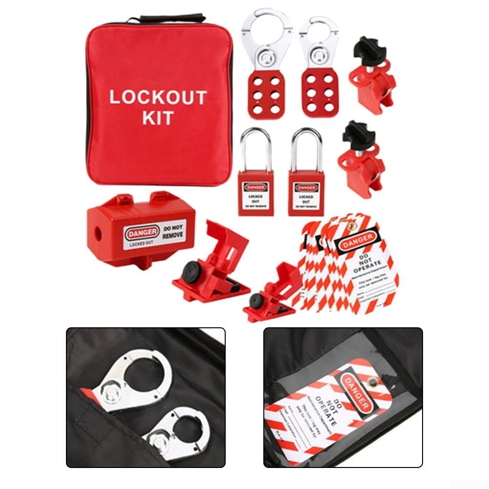 Kit eléctrico de etiqueta de bloqueo diseñado para aplicaciones industriales con candados de seguridad y cerraduras de interruptor para mejorar la seguridad del equipo