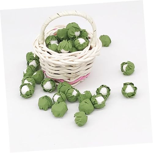 Miniatura 6 de SAFIGLE Miniaturas Coliflor 5 Uds. Coliflor falsa arcilla falsa verduras brocoli verde mini flores artificiales mini repollo chino miniatura coliflor