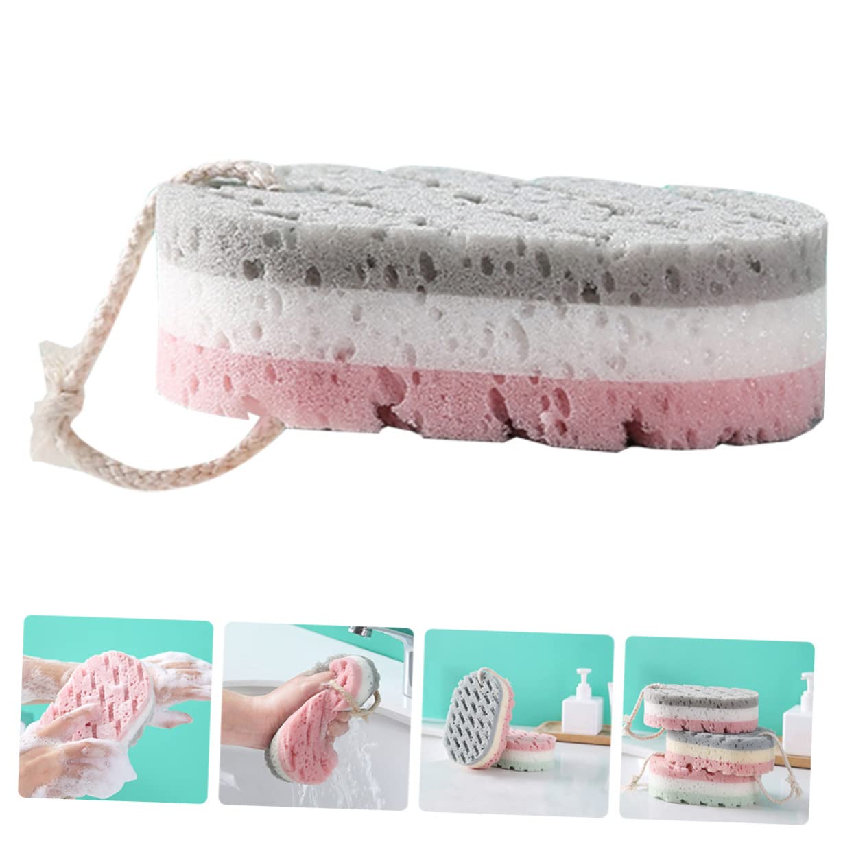 Healeved 16piezas Esponjas Exfoliantes Para Baño De Esponjas Ducha Coloridas Para Eliminar Piel Muerta y Relajar El Cuerpo