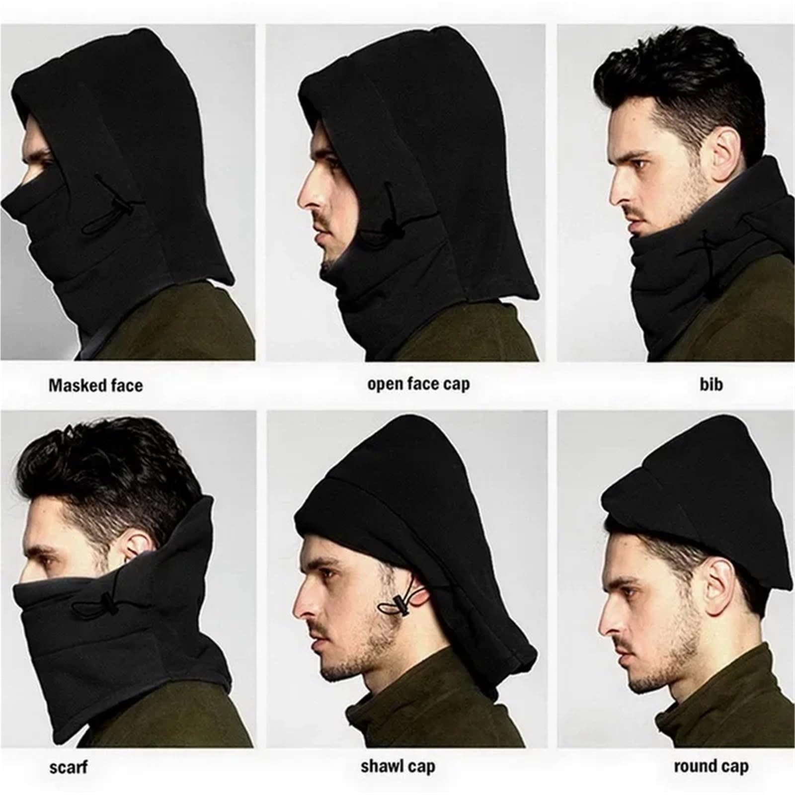 2 pezzi berretto caldo invernale impermeabile passamontagna termico cappello con cappuccio scaldacollo sciarpe da trekking cappelli per Ciclismo