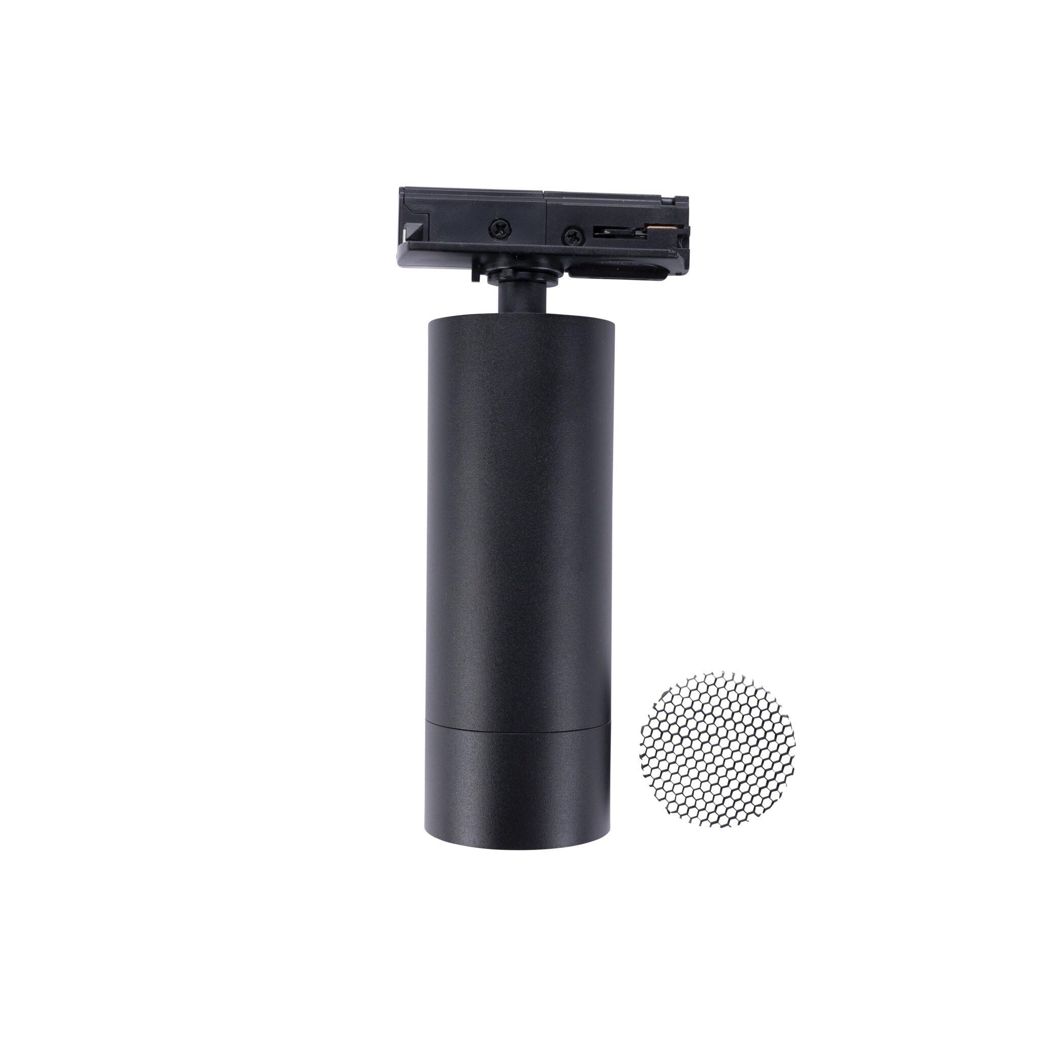 Ledvion - Foco de Carril, Carril Monofasico, Solo foco de riel monofásico, Negro, 1x Foco de techo Orientable GU10, Lampara techo, plafon led techo cocina, luces led, focos led interior techo