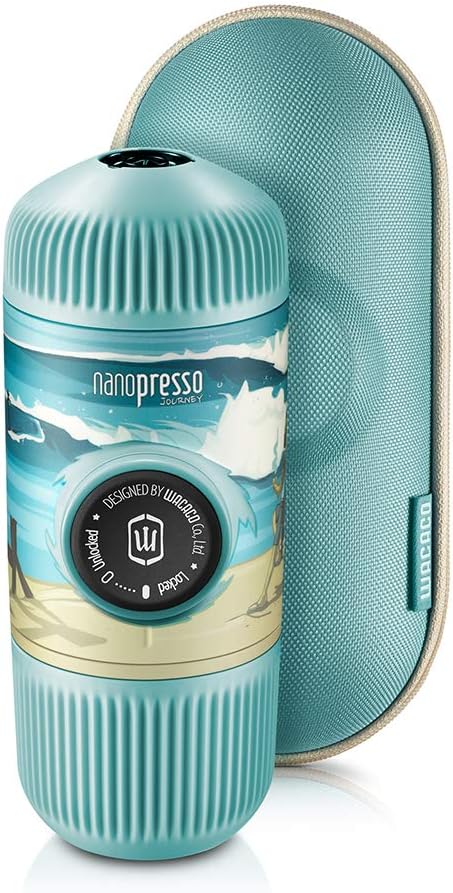 WACACO Nanopresso Portable Espresso Maker bundled with Protective Case, Upgrade Version of Minipresso, 18 Bar Pressure, Small Travel Coffee Maker, Manually Operated, Compatible with Ground Coffee