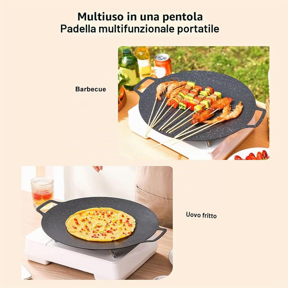 Bistecchiera coreana, in ferro con rivestimento antiaderente, multifunzione, per carne, pancake, costolette, vassoio sul fornello di riscaldamento per la casa