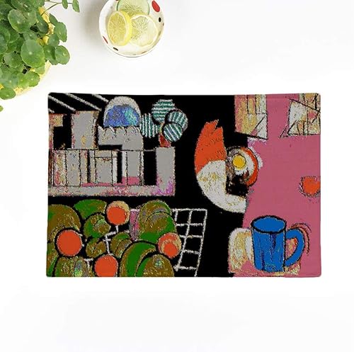 Miniatura 7 de Topyee Juego de 4 manteles individuales para patio trasero, Van Gogh Irises, vintage, jardín, paisaje, amapola, plantas de 18 x 12.5 pulgadas,