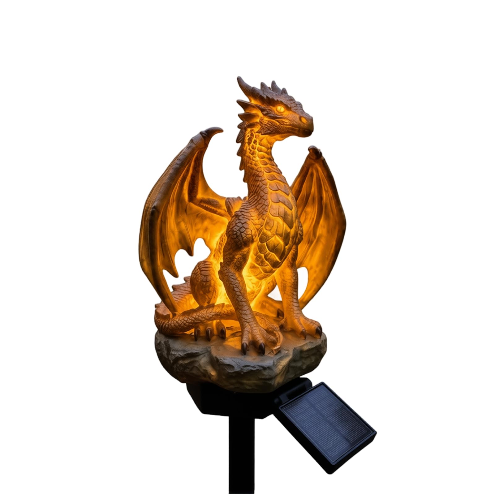 YNGWDCBF Dragon Solar Garden halloween Statues Outdoor Decoration,Dragon Lamp Figurine Solar Lights-Statue Lawn Décor,Outside Ornament for Patio, Balcony,Yard Gothic Medieval Fantasy Decor,1pcs