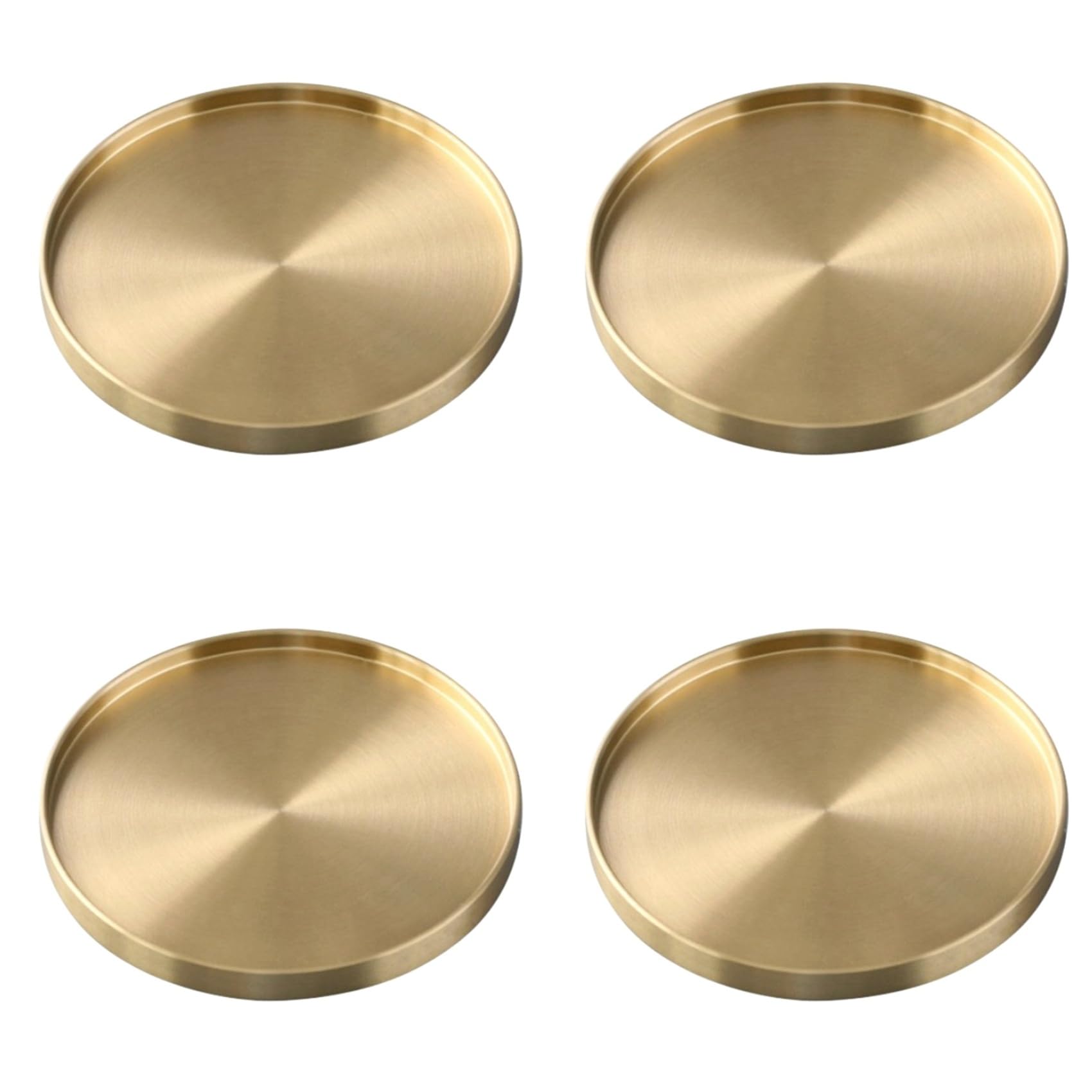 Hndhbfgrt 4X Brass Coaster Copper Cup Coasters Home Decor Drink Coaster for Bar Home Kitchen Coffee Tables Centerpieces