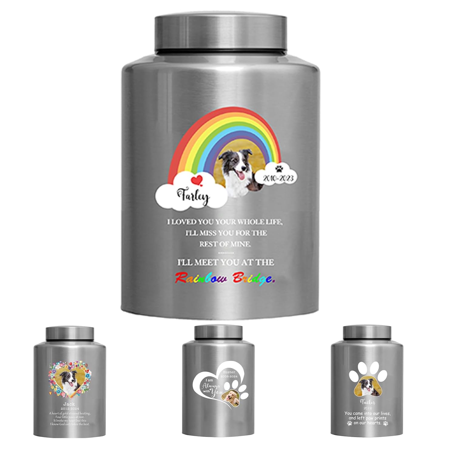 Glad Gua Personalised Pet Urns For Dog Cat Ashes, Custom Photo Memorial Memory Box, Small Medium Ashes Keepsake, Sympathy Gift For Pet Lovers