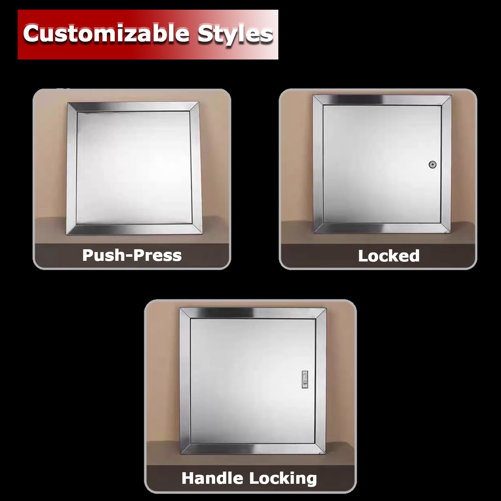 Panel de acceso de metal impermeable para pared y techo, cubierta decorativa para baño y oficina, ideal para reparación de aire acondicionado, puerta de acceso, diseño elegante, fácil instalación