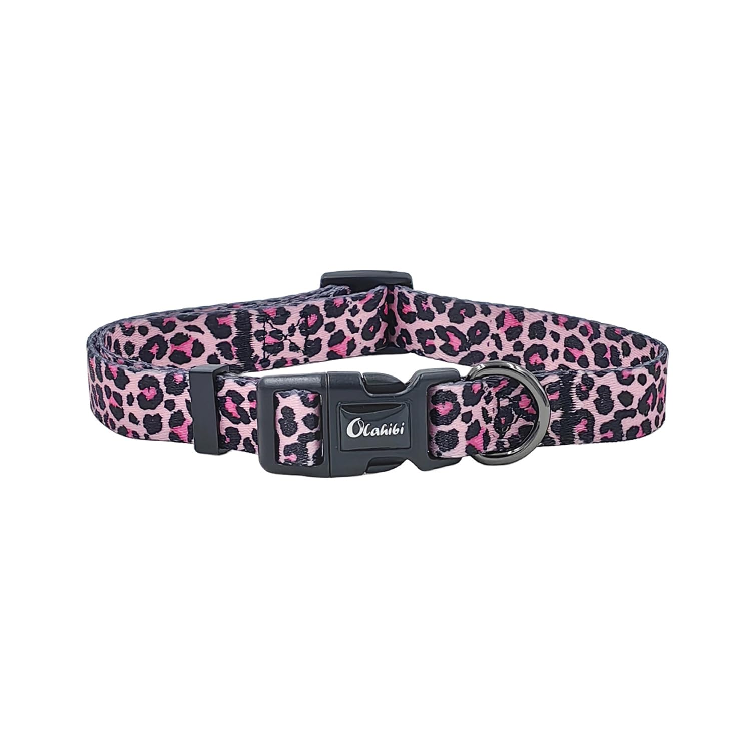 Olahibi Dog Collar and Leash Combo Set, Leopard Pattern, Polyester Material, 150CM Matching Leash, for Small Dogs.(S, Colorful Leopard) - Image 2