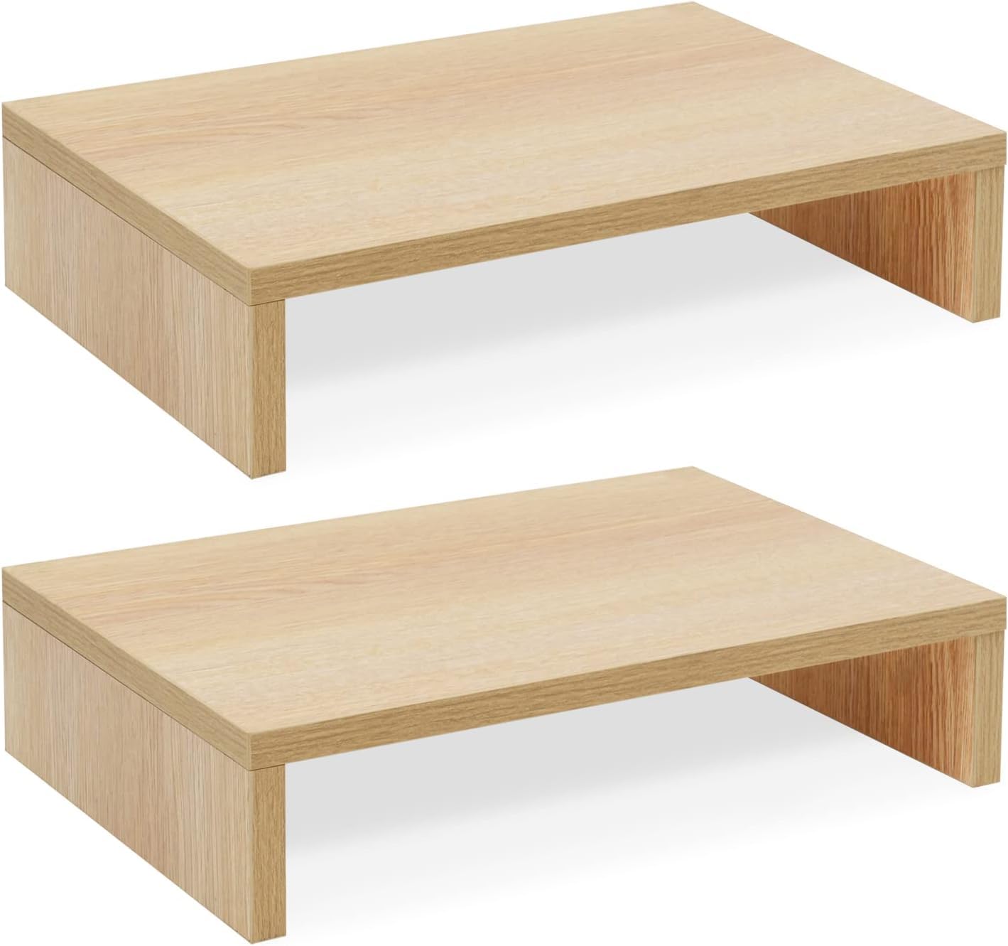 2-Pack Pine Wood Monitor Stand Riser – Desktop Organizer for PC, Laptop, Printer & TV – Sturdy Computer Stand with Keyboard Storage – Ergonomic Screen Riser for Home & Office (Large(36 X 24 X 8.5 cm))-image-31