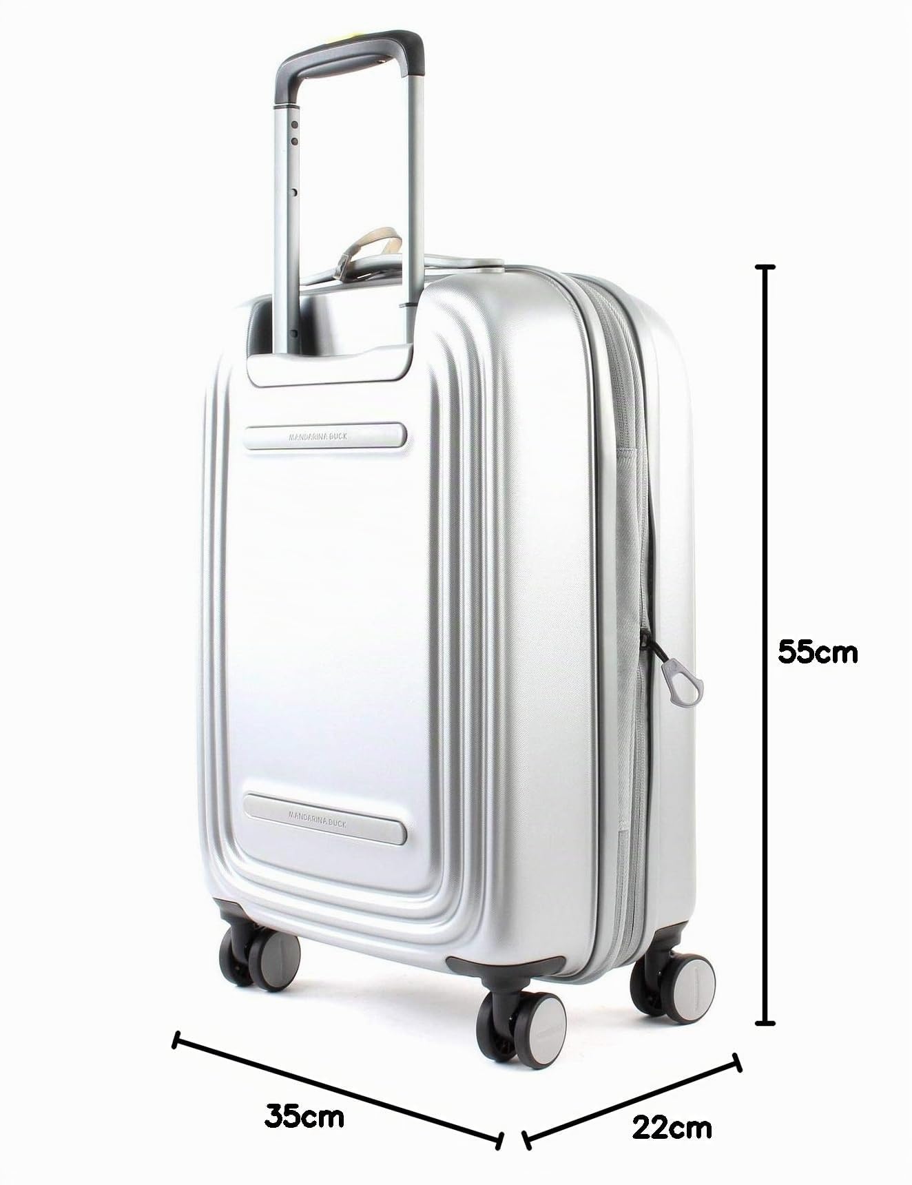 Mandarina Duck Logoduck + Trolley Cabin Exp, Bagaglio Valigia Unisex - Adulto, Argento (Silver), 35x55x23/26(LxHxW)