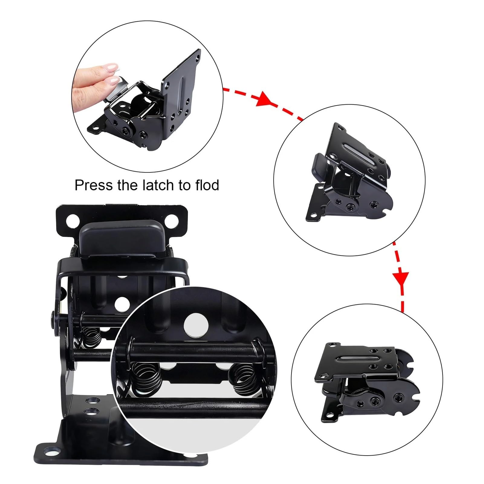 Cerniere Pieghevoli Autobloccanti A 180° Ispessite 4 Pezzi | Struttura Solida E Ispessita, Cerniere Autobloccanti A 180° For Tavoli E Sgabelli(8PC silver)