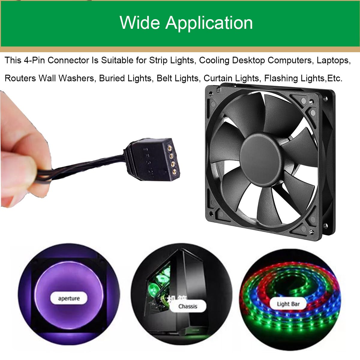 Câble d'extension RVB 4 broches vers câble adaptateur 12v mâle/femelle 4 broches pour bandes LED, ventilateurs d'ordinateur, cartes mères (0.98 Ft, 3male/femelle) avec 4 broches mâle